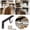 Black, variant on Tong Heavy Duty Wall Mounted Closet Rod Support Brackets With Hooks 16 Inch Black Metal Shelf