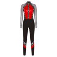 thumbnail image 3 of Jizyo Women's Long Sleeve Dance Unitard Shiny Rhinestone Full Body Suits One Piece Jumpsuits Red L, 3 of 5