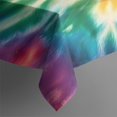 thumbnail image 3 of Rainbow Tie Dye Mandala Pattern Rectangle Tablecloth 60"x84",Waterproof Polyester Rectangle Table Cloth, Wipeable Spillproof Polyester Tablecloth for Dining, Camping, Indoor and Outdoor, 3 of 5