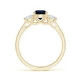 thumbnail image 2 of ANGARA Natural 1 Ct Round Sapphire and Diamond Three Stone Ring in 14K Yellow Gold for Women (Size-6mm) | September Birthstone, Anniversary, Jewelry Gift for Women | Natural Blue Sapphire Ring, 2 of 9