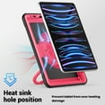thumbnail image 4 of Decase for iPad Pro 11 Inch (2022/2021/ 2020/2018) Case,Rugged Shockproof Tablet Cover with 360° Rotating Hand Strap Foldable Hidden Stand,for iPad 11 (4th/ 3rd/ 2nd/ 1st) Generation,Rose, 4 of 7