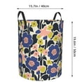 thumbnail image 4 of DouZhe Waterproof Collapsible Large Laundry Baskets, Vintage Flowers Blue Floral Prints Circular Hamper with Handles, 4 of 7