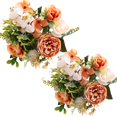 thumbnail image 1 of Flores Artificiales XCF Ramo de 2 Piezas de Peonías Falsas de Seda y Hortensia Naranja, 1 of 4