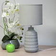 thumbnail image 5 of Simple Designs 16.93" Glow & Flow Boho Patterned Ceramic Table Lamp, Modern Decorative Accent Lighting,For Bedroom, Office, Entryway, Living Room, Stylish Bohemian Spaces, Gray, 5 of 6