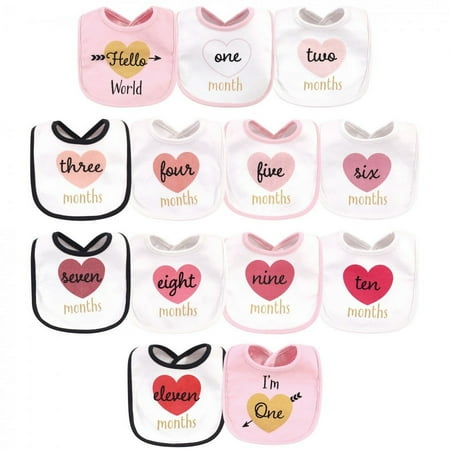 UPC: 0660168562477 | Hudson Baby Infant Girl Cotton Bibs 13pk  Hello World  One Size