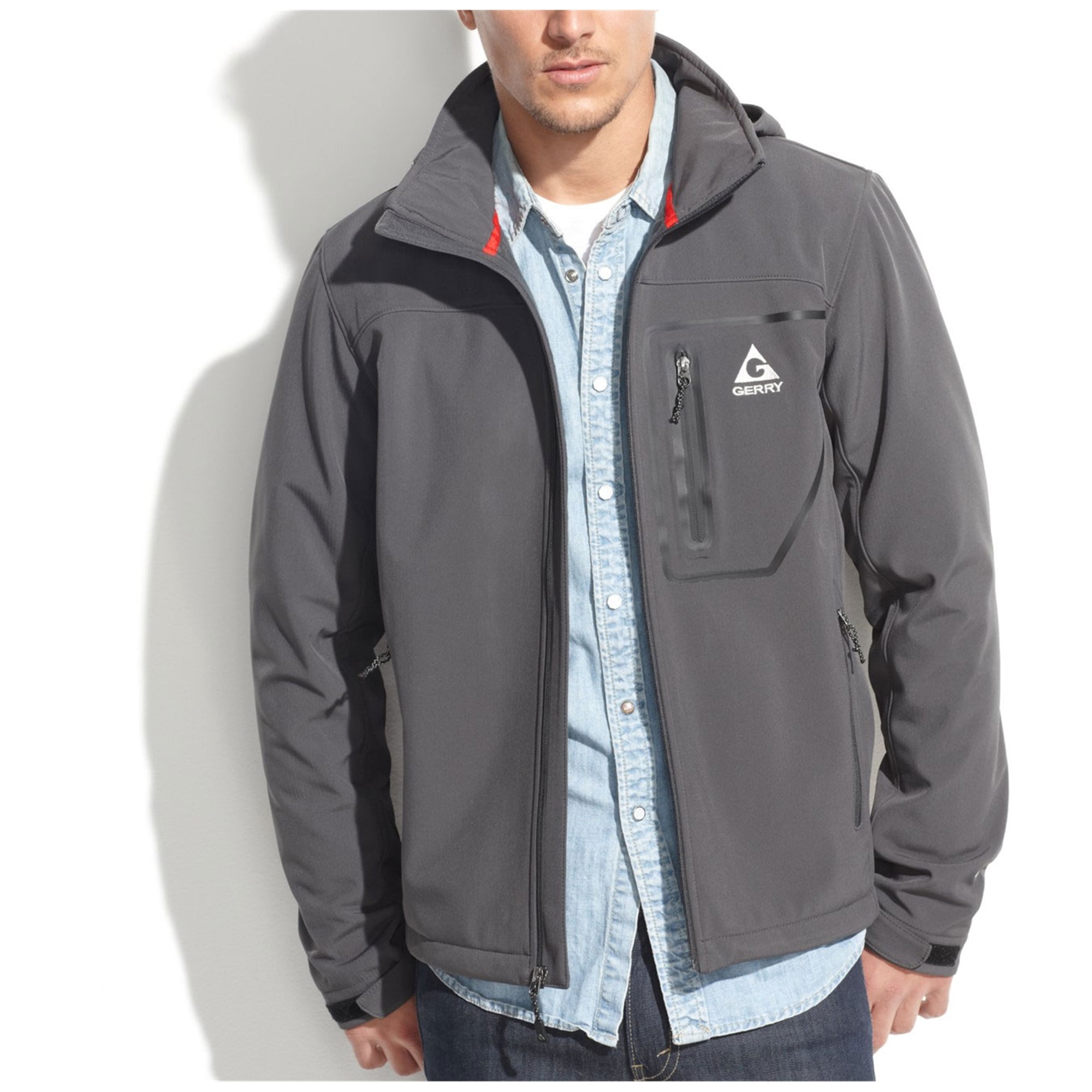 Chaqueta Gerry Soft Shell Performance para hombre gris grande Gerry Chaqueta Walmart en linea
