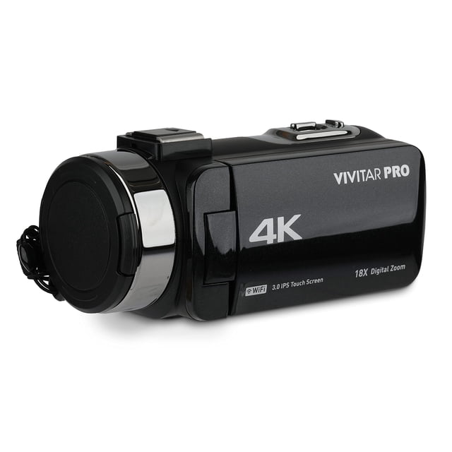 Vivitar Cámara de Video 4K, Wi-Fi, Zoom Digital 18x, Pantalla IPS 3'', Visión Nocturna, Conector Micrófono 3.5mm, Recargable, SD, 4K UHD (3880 x 2160), 56MP, Zoom 18x, Negro