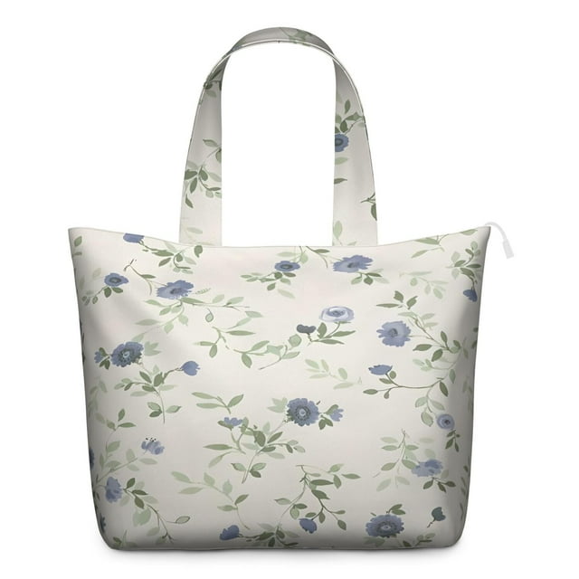Farmhouse Floral Weekender Bag, Large Capacity Carry-On Tote with Durable Handles for Women