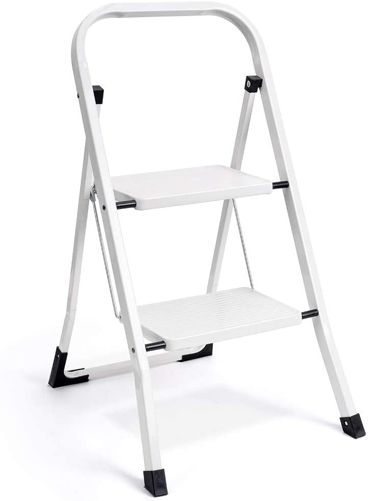 Delxo Lightweight Aluminum 2 Step Ladder RV Ladder Step Stool Folding Step 