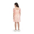 thumbnail image 3 of Wonder Nation Girls Apricot Printed Metallic Mesh Dress, Sizes 4-16 & Plus, 3 of 7