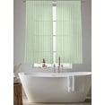 thumbnail image 6 of Sage Green Striped Semi Sheer Window Curtains 72 Inches Long, Modern Simple Farmhouse Beige Rod Pocket Voile Silky Chiffon Curtain Light Filtering Drapes for Living Room, Kitchen, 52"x72", 2 Panels, 6 of 9