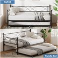thumbnail image 2 of AKDSteel Metal Twin Daybed, Sofa Bed Frame with Steel Slat Support, Multifunctional Day Bed for Living Room, 2 of 8