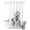 White, Gray, Black, variant on No Hook Shower Curtain, Chimpanzee Shower Curtains for Bathroom with See Through Top Window, Monkey Chef Funny Animal Humor Waterproof & Washable Bath Curtain 60"x72"