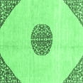 thumbnail image 1 of Ahgly Company Indoor Square Abstract Emerald Green Modern Area Rugs, 4' Square, 1 of 4