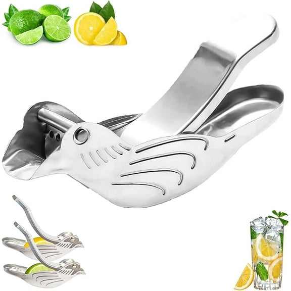 Food Grade Stainless Steel Lemon Juicer,Kitchen Manual Bird Lemon Squeezer with Pour Spout,Mini Portable Bird Lime Squeezer for Orange,Lemon,Lime,Pomegranate (1 Pcs)