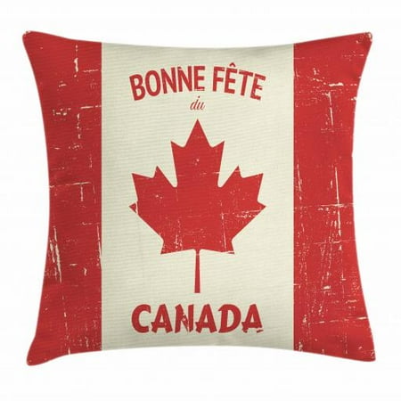 Canada Throw Pillow Cushion Cover Happy Canada Day Concept Bonne
