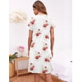 thumbnail image 5 of Ekouaer Nightgown for Women Button Down Nightshirt Boyfriend Sleep Shirt Short Sleeve Pajamas Dress, 5 of 6
