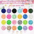 thumbnail image 4 of 3600 Pcs Clay Beads for Bracelet Making Kit, 24 Colors Flat Round Polymer Clay Beads, 4 of 7