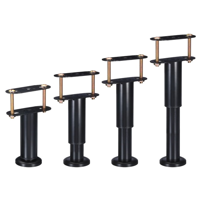 Ajustable Altura Cama Estructura Centro Soporte Patas, Metal Cama Patas para Acero Cama Marco/Muebles, Cama Patas Reemplazo (7-12 Pulgadas / 4uds)