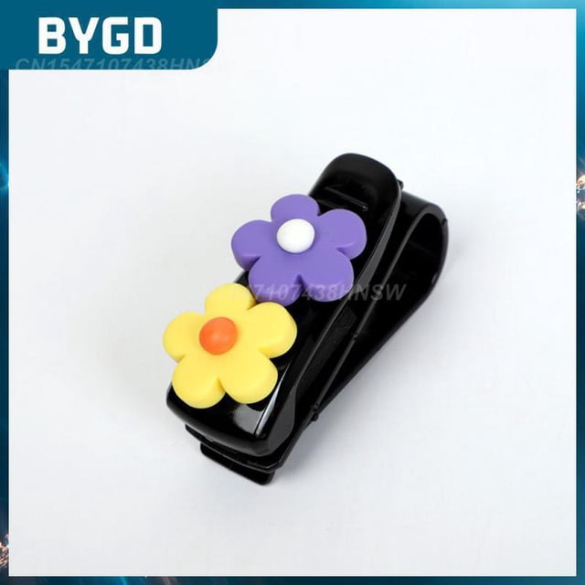 Glasses Clip Portable Multinational Car Glasses Holder Universal Cute Flower Hanging Bill Card Holder Car Interior Accessories03United States He Qiyong unisex