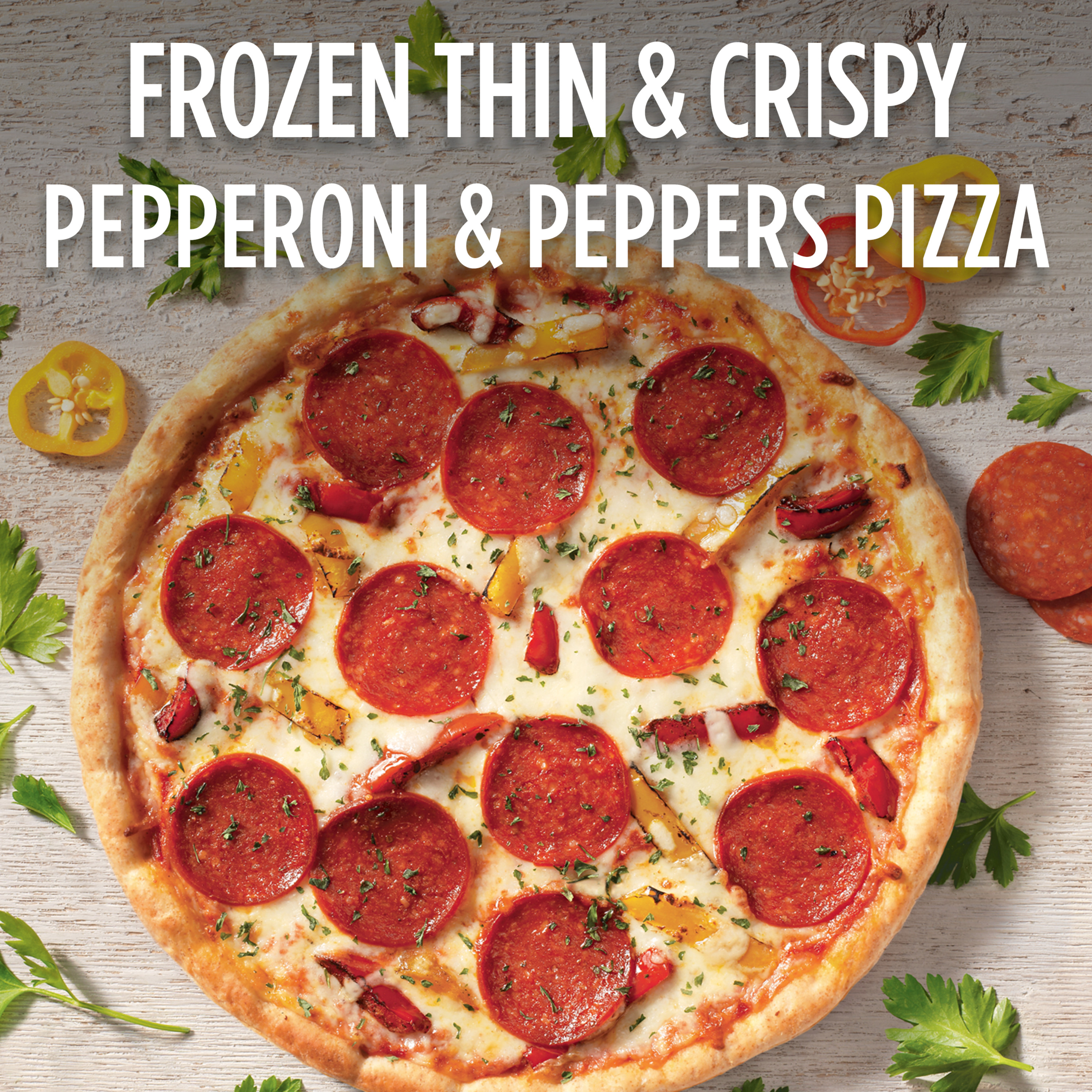 DIGIORNO Pepperoni and Peppers, Thin & Crispy Crust Pizza, 10.6 oz. (Frozen) - image 3 of 7