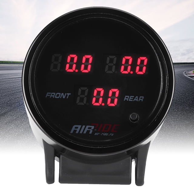 Medidor de presión de aire, medidor de presión de aire para automóvil 3 en 1 de 2,5 pulgadas, medidor de amortiguador neumático diseñado para profesionales