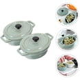 thumbnail image 3 of QJUHUNG Bol à Soupe en Céramique Vert pour Rangement, Robuste et avec Couvercle, 2 Pcs, Petit Format, 3 of 8