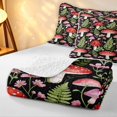 thumbnail image 4 of Homewish Kawaii Watercolor Mushrooms Twin Quilt Set,Dreamy Flowers Twin Coverlet Set,Red Green,Black Reversible,2-Piece, 4 of 7