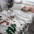 thumbnail image 3 of Merry Christmas Throw Flannel Blanket 60x80In Winter Snowman Pine Trees Leaf Snow Retro Super Soft Cozy Bed Blanket, Lightweight Plush Fuzzy Bed Throw for Bedroom Sofa Couch Living Room, 3 of 4