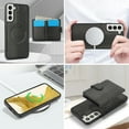 thumbnail image 4 of Decase for Samsung Galaxy S22 Plus Flip PU Leather Back Cover with 2-in-1 Detachable Magnetic Wallet with 5 Card Slots Compatible Mag-Safe and RFlD Blocking Kickstand and Wireless Charging,Black, 4 of 6