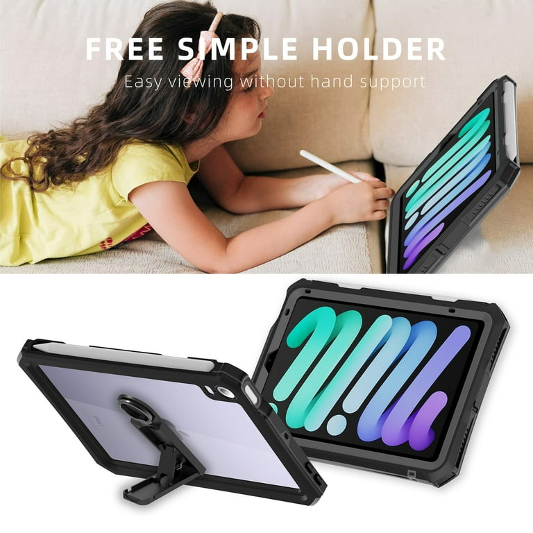 ELEHOLD Waterproof Rugged Case for iPad Mini 6, Shockproof