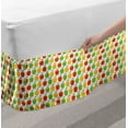 thumbnail image 2 of Colorful Bed Skirt, Apples and Leaves Summer Harvesting Healthy Eating Tasty Graphic, Elastic Bedskirt Dust Ruffle Wrap Around for Bedding Decor, 4 Sizes, Mustard Dark Pink and Green, by Ambesonne, 2 of 2