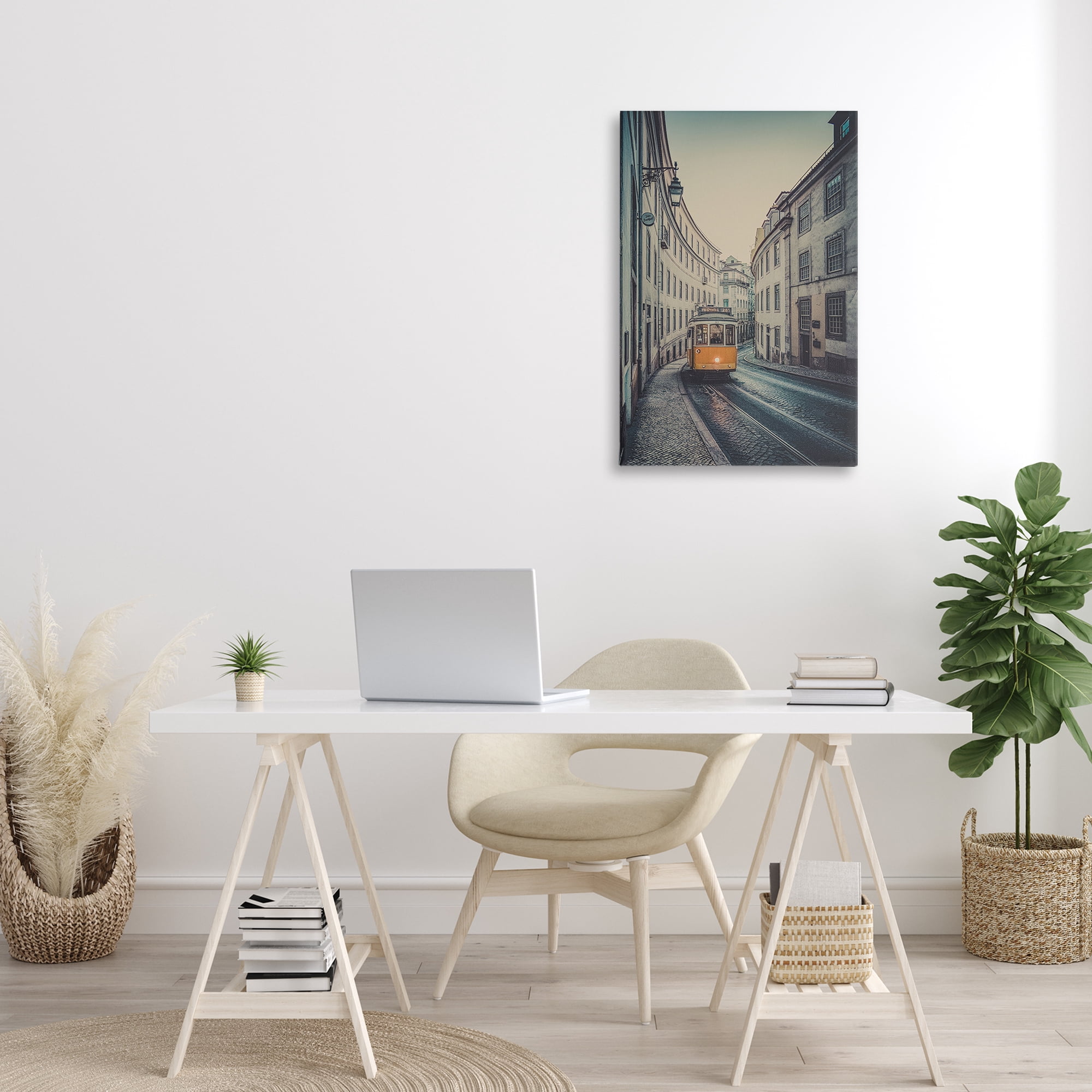 Stupell Industries Trolley Car Cityscape Town & City Photography Gallery Wrapped Canvas Art Print Wall Art, 20 x 30