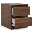 thumbnail image 4 of Pemberly Row Mid-Century Engineered Wood 2 Drawer Nightstand in Walnut, 4 of 9