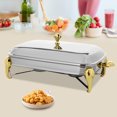 thumbnail image 3 of 2.9L Gold Stainless Steel Chafing Dish With Warmer Buffet Trays Rectangle Chafer, 3 of 18