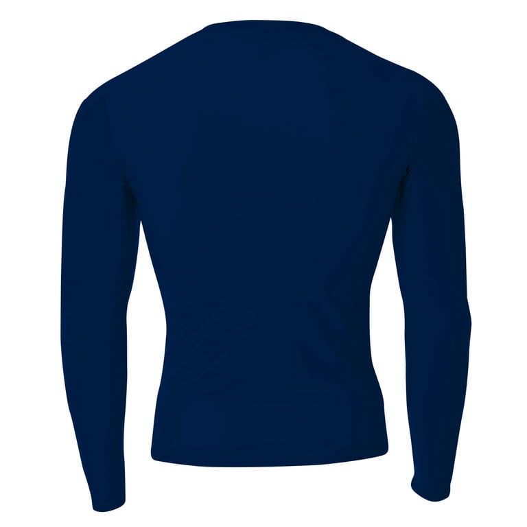 A4 Men's Comfortable 4-Way Stretch Compression Crew Long Sleeve