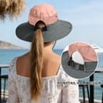 thumbnail image 6 of Minzimin 1Pcs Ponytail Sun Bucket Hats for Women UV Protection Foldable Mesh Wide Brim Hiking Beach Fishing Summer, 6 of 6