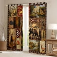 thumbnail image 2 of Feelyou 3D Bear Deer Curtains Pack of 2 (42x84 Each) for Men, Hippie Western Aztec Curtains Blackout, Rustic Wildlife Hunting Bedroom Curtains, Black Out Curtains Decor, 2 of 6