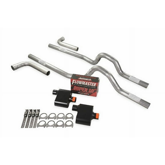 Dual Exhaust Kit 2.5" Flowmaster Super 10 Side Exit Fits 81-87 GM C/K 10 1/2 Ton