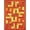 Orange, variant on Joy Carpets Kid Essentials Off Beat 3'10" x 5'4" Area Rug in Color Orange