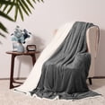 thumbnail image 2 of Moonlight20015 Sherpa Blanket Fluffy Plush Ultra-Soft Bed Blanket Reversible Queen Size Gray Color, 2 of 8