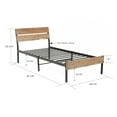 thumbnail image 3 of OS Home and Office Furniture 38.25" Wood Twin Bed with Metal Base in Brown, 3 of 10