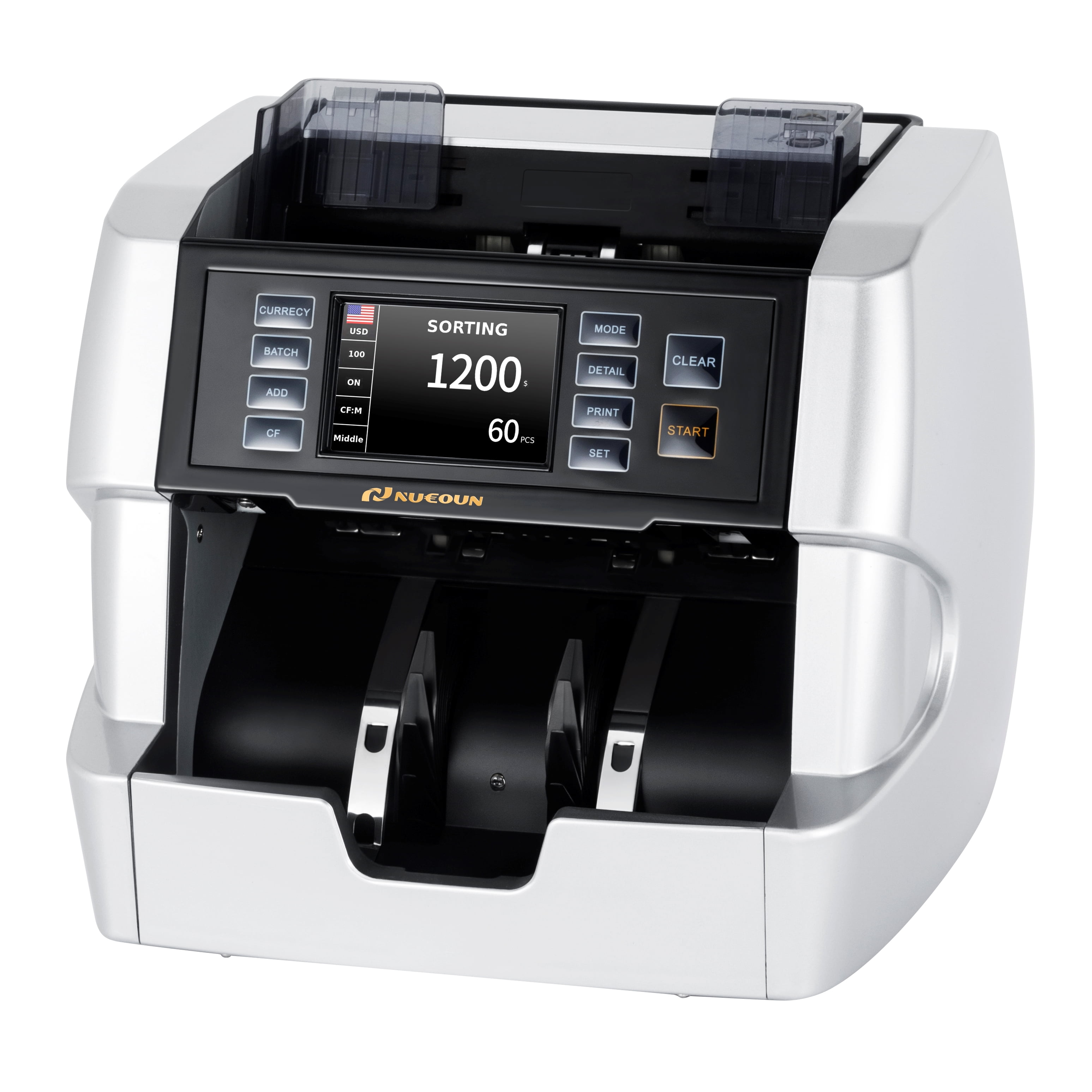 NUCOUN VC7 Silver Bank Grade Money Counter Machine Mixed Denomination