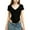 Black-02, variant on STETMN Short Sleeve Bodysuit Tops for Girls Pleated V Neck Tee Solid Dance Jumpsuit T-Shirts for 3-15 Y