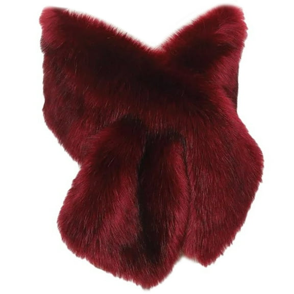 Solid Color Shawl Large Collar Plush Shawl Winter Coat Artificial Furs Wedding for Winter Elegances