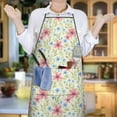 thumbnail image 6 of Pioneer Flower Floral Print Pattern Cotton Linen Apron with Pockets, Waterproof Adjustable, 33x27 Inch for Kitchen, Gardening, BBQ, Salon, 6 of 6