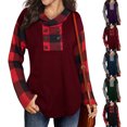 thumbnail image 4 of Splicing Sweatshirt, Pullover Women Top Hooded Polyester Fiber  For Autumn Outfit, 4 of 6