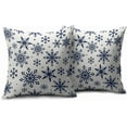 thumbnail image 2 of Navy Blue Winter Snowflakes Pillow Covers 20x20 Set of 2 Christmas Decorative Throw Pillows Outdoor Farmhouse Xmas Holiday Seasnoal Pillowcases Cushion Case Decor for Home Sofa Couch Bed, 2 of 4