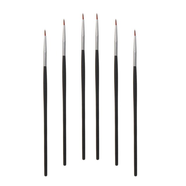 Pinceles para delineador de ojos de marta, maquillaje de ojos, 6 piezas, herramientas de maquillaje de delineador de ojos de marta ultrafinas y suaves para que las mujeres apliquen con precisión gel y