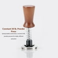 thumbnail image 3 of Stainless Steel and Wood Espresso Tamper, Spring Loaded Coffee Ground Tamper with Flat Bottom Design, Ergonomic Handle, Constant Force Pressing Capability for Home Cafe Barista, 3 of 7